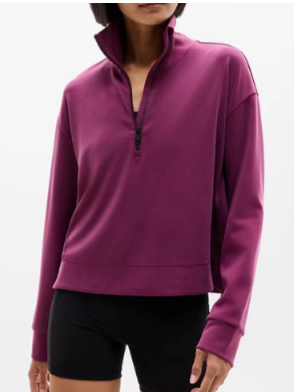 Athleta Plum Seasoft Quarter-Zip Pullover Women’s Small Athleisure